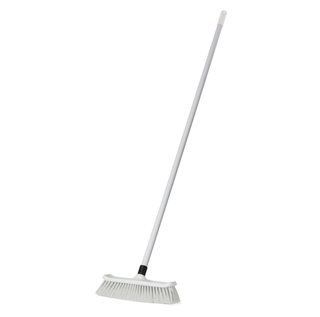 No 600 Hygiene House 300mm Broom WHITE w/ Alloy Handle