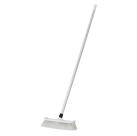 No 600 Hygiene House 300mm Broom WHITE w/ Alloy Handle