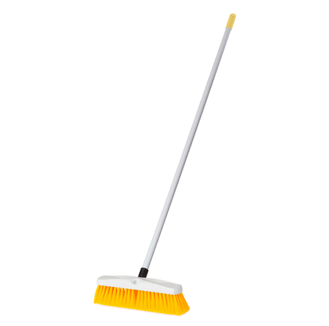 Hygiene Platform Broom 355mm Complete with Alloy Handle - Yellow