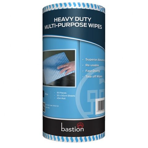 Heavy Duty Kitchen Wipes Roll - Blue 300x500mm, 90 sheets