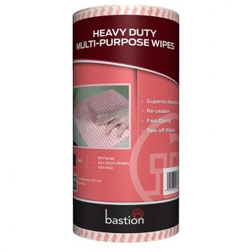 Heavy Duty Kitchen Wipes Roll - Red 300x500mm, 90 sheets