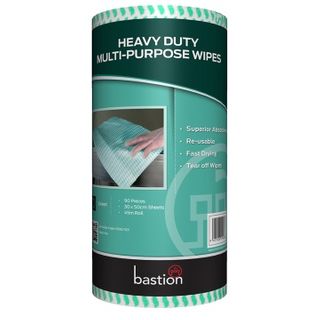 Heavy Duty Kitchen Wipes Roll - Green 300x500mm, 90 sheets