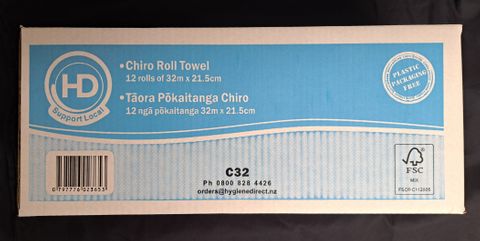 HD Chiro Roll Towel 32mtr x 12 rolls