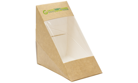 Green Choice Sandwich Box Kraft PLA - 25 units per sleeve