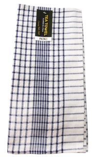 XL Cotton Tea Towel Blue/ White Check 55x75cm