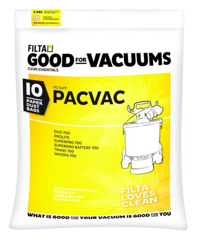 PacVac Vacuum Bags Paper 10pk (C065)