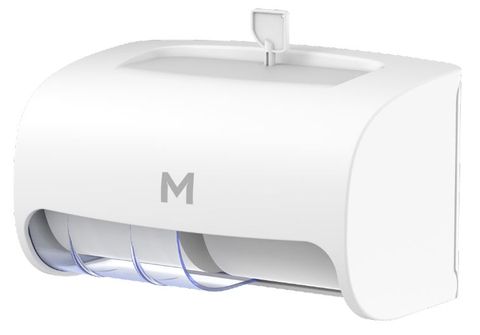 M Horizontal Standard Toilet Roll Dispenser White