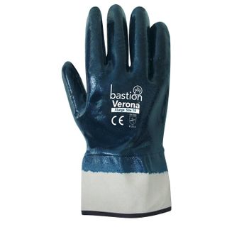 Bastion Verona Nitrile Fully Dipped Jersey Cotton Gloves - Large (Pair)