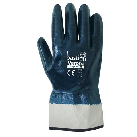 Bastion Verona Nitrile Fully Dipped Jersey Cotton Gloves - X-Large (Pair)