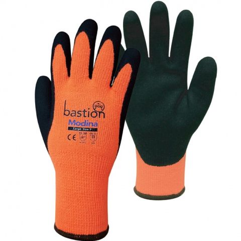 Bastion Modina, Orange, Acrylic Thermal Glove - Large (1 pair)