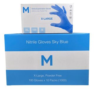 Nitrile Blue Examination Glove P/F XL x 100