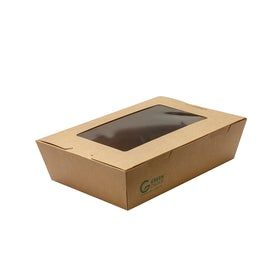 Green Choice PLA Kraft Container window Medium - Sleeve 50