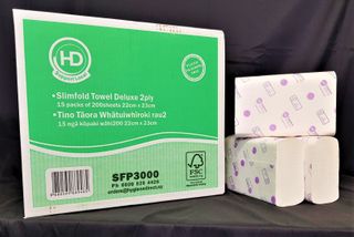 HD Slimfold Towel Deluxe 2ply 200shts x 15 packs