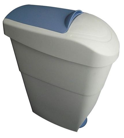 HD Sanitary Bin 21L - White/Blue