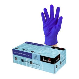 Bastion Ultra Cobalt Nitrile Gloves 3g P/F X-Small - Box 100