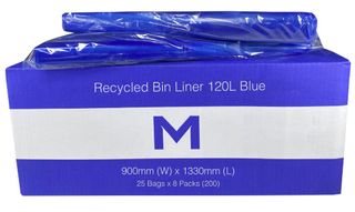 120ltr Blue Wheelie Bin liner 1330mm x 900mm - Pk 25