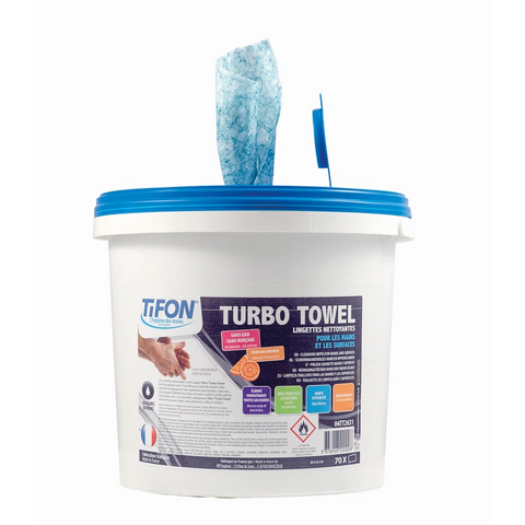 Tifon Turbo Towel Hand and Surface Wipes - 70 per bucket