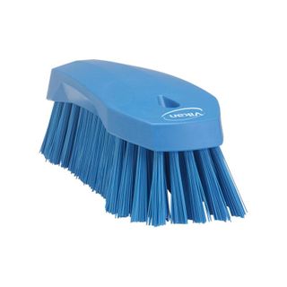 Vikan Hand Scrub Brush 200mm. Stiff Bristle, Med Blue