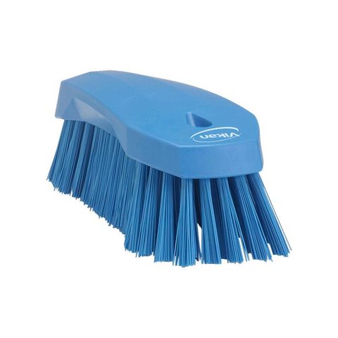 Vikan Hand Scrub Brush 200mm. Stiff Bristle, Med Blue