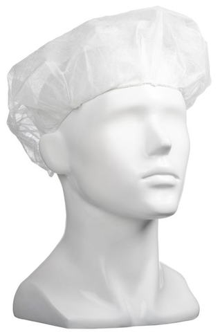 Polypropylene Bouffant Hats White, 610mm - 600/ctn