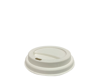 Home Compostable White Coffee Cup Lid 80mm x 50
