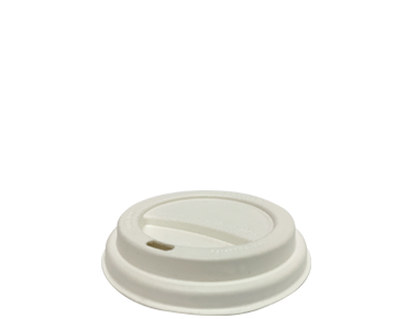 Coffee Cup Lid SugarCane Classic Single Wall 6oz, 8oz White 1000