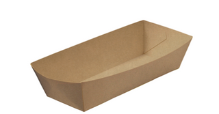 Hot Dog Paper Tray-Brown Kraft. 50 per sleeve