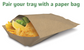 Hot Dog Paper Tray-Brown Kraft. 50 per sleeve
