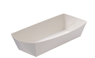 Hot Dog Paper Tray-White. 50 per sleeve