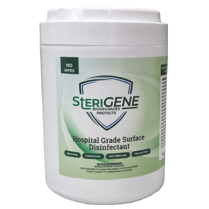 SteriGene Disinfectant Wipes - 180 Wipe Canister