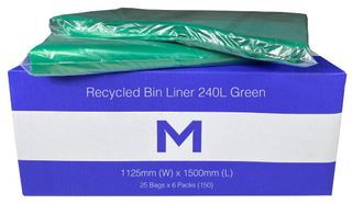 240L Green Wheelie Bin Liner 1125 x 1500mm - Pack 25