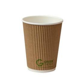 Green Choice PLA Ripple Coffee Cups 12oz - Ctn 500
