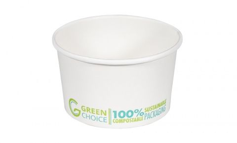 Green Choice Dessert Tub White PLA - 12oz - 50 per sleeve