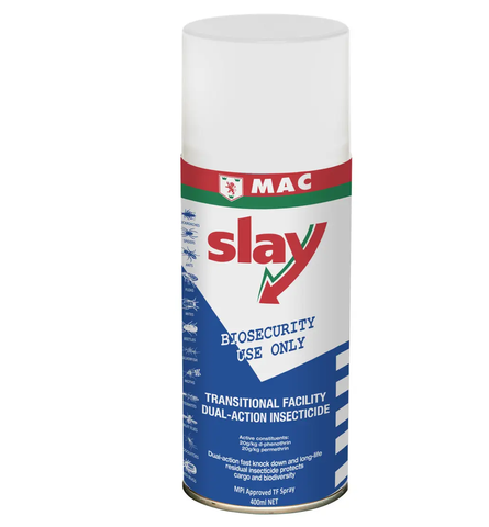 MAC SLAY Transitional Facility Dual Action Spray Insecticide 400mL UN:1950DG:2.1