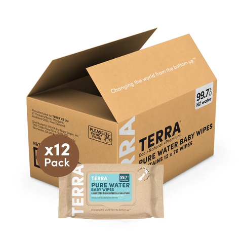 Terra Bio Bamboo Baby Wipes Water 70's x 12 per ctn