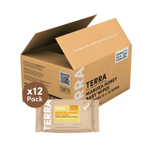 Terra Bio Bamboo Baby Wipes Manuka 70's x 12 per ctn