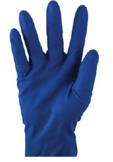 High Risk P/F Latex Cobalt Blue 300mm Cuff XL Gloves x 50