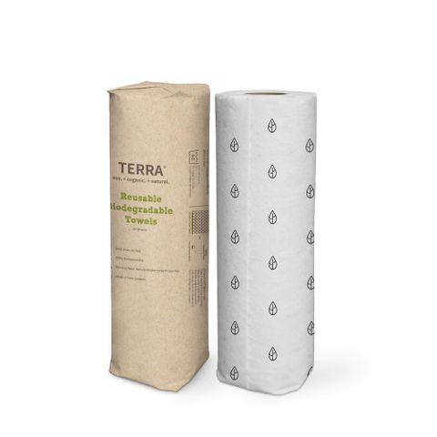 Terra Bio Bamboo Kitchen Cloth Roll - 10 sheets per roll