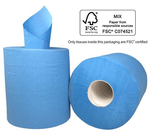 M Centrefeed 2ply Foodsafe Blue 180m  x 6