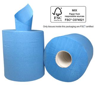 M Centrefeed 2ply Foodsafe Blue 180m  x 6