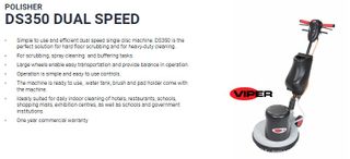Viper DS350 Dual Speed Floor Scrubber & Polisher - 17" Single Disc Machine