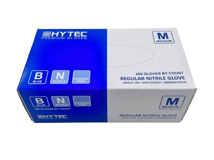 Hytec Blue Regular 3g Nitrile Gloves - Medium - Box 200