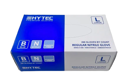 Hytec Blue Regular 3g Nitrile Gloves - Large - Box 200