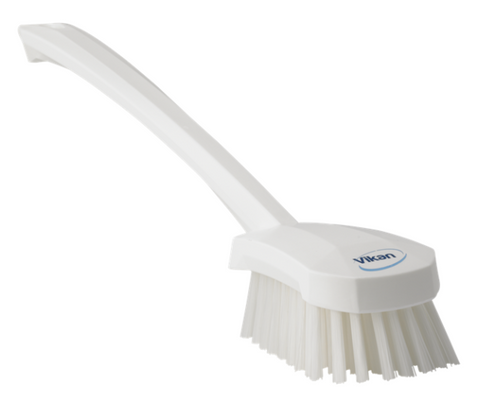 Vikan Washing Brush with Long Handle, 415mm, Hard - White