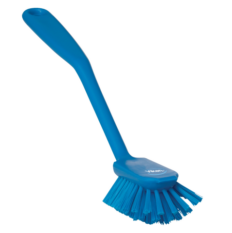 Vikan Dish Brush w/Scraping Edge 280mm - Blue