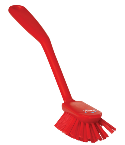 Vikan Dish Brush w/Scraping Edge 280mm - Red