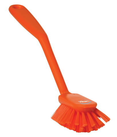 Vikan Dish Brush w/Scraping Edge 280mm - Orange