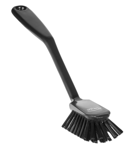 Vikan Dish Brush w/Scraping Edge 280mm - Black
