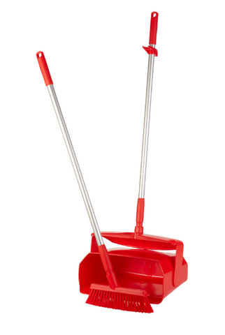 Vikan HD Lobby Dust Pan Set 350mm Red