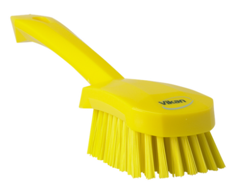 Vikan Washing Brush with Short Handle, 270mm, Hard - Yellow
